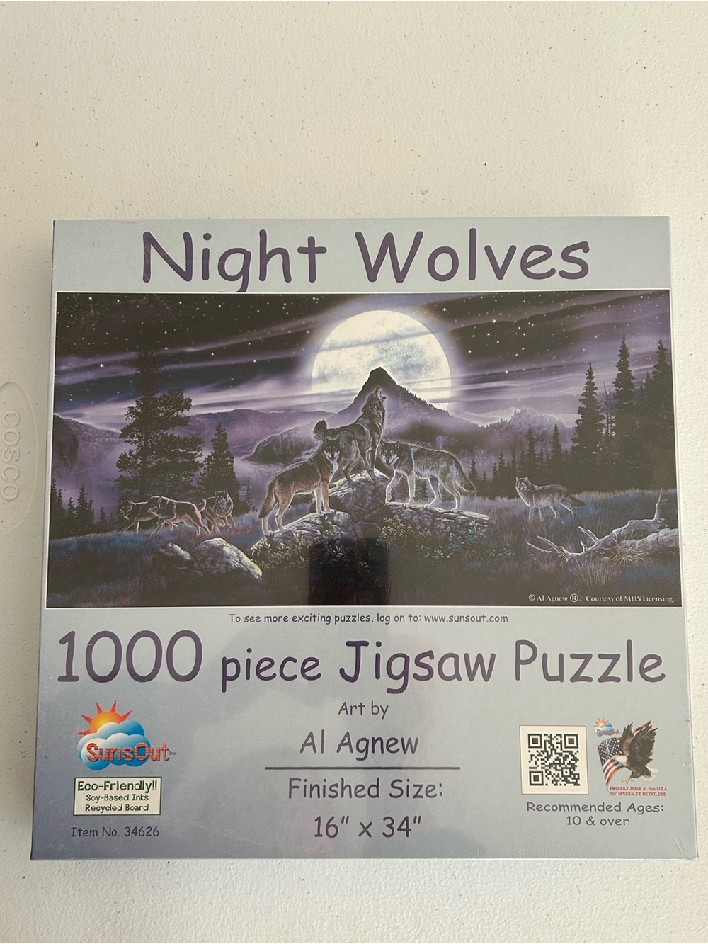 Night Wolves 1000-Piece Jigsaw Puzzle - Purple Nightscape by SunsOut